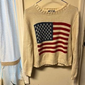Vintage American Flag Knit Sweater